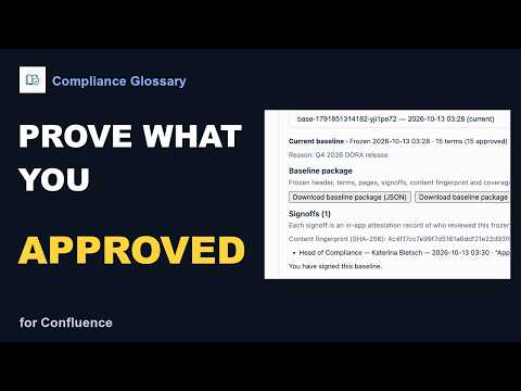 Freeze, Sign and Prove an Approved Document Package in Confluence (DORA Example)