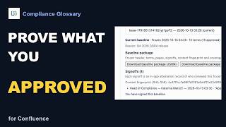 Freeze, Sign and Prove an Approved Document Package in Confluence (DORA Example)