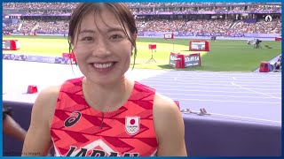 【陸上女子】予選突破！福部真子「猪突猛進でやっていきたい！”12秒50” を狙ってやっていきたい」｜パリオリンピック 陸上女子100m障害 1組