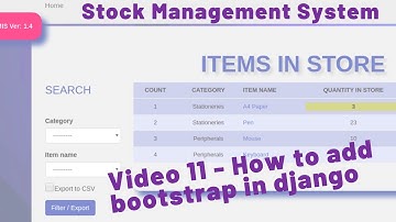 11 STOCK MANAGEMENT SYSTEM - HOW TO ADD BOOTSTRAP IN DJANGO