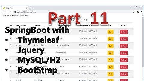 CRUD With Spring, H2, Thymeleaf, Bootstrap, JQuery, MySQL Step by Step Procedure   Part 11