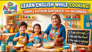 Learn English While Cooking | 14 Simple Kitchen Sentences for Beginners #englishclass #english