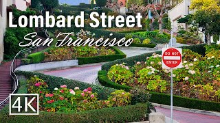 [4K] The Crookedest Street in The World  Lombard Street  San Francisco  Walking Tour