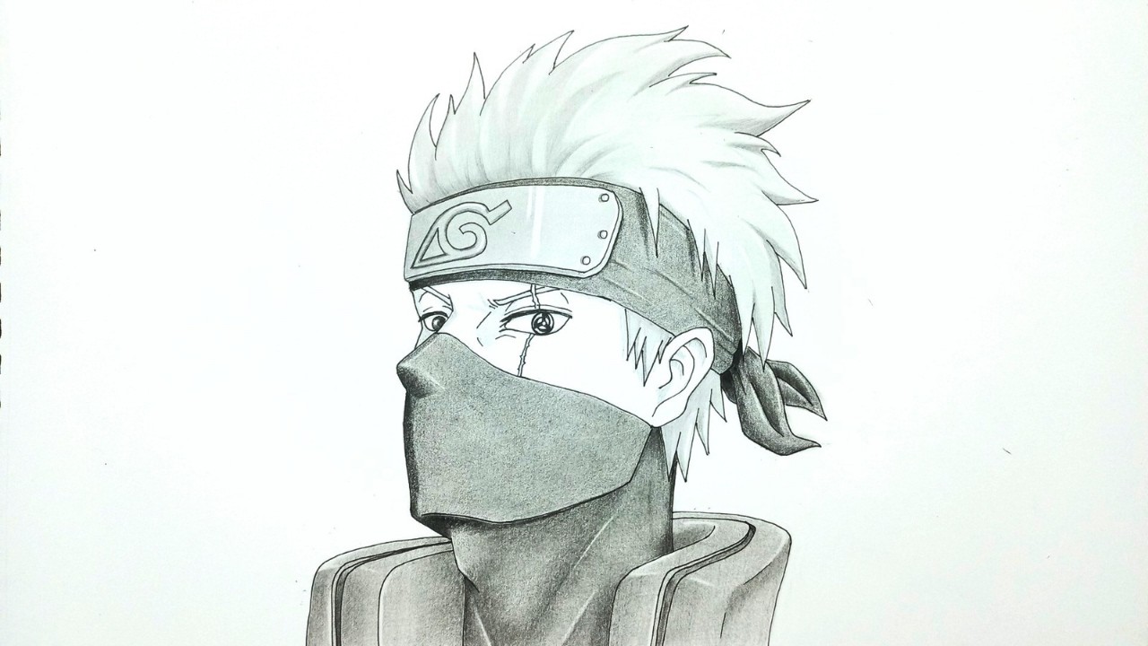 How to draw Kakashi hatake from Naruto series | step by step | easy drawing