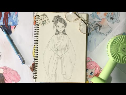 Video Dím Dím. Vẽ anime cổ trang màu chì, tranh vẽ anime... - youtube