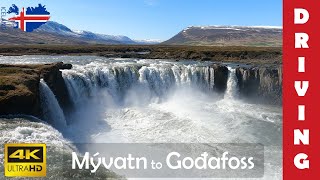 Driving in Iceland 8: From lake Myvatn to Godafoss waterfall (4K 60fps)