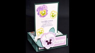 Pansy Themed Sliding Pop Up Fun Fold Card