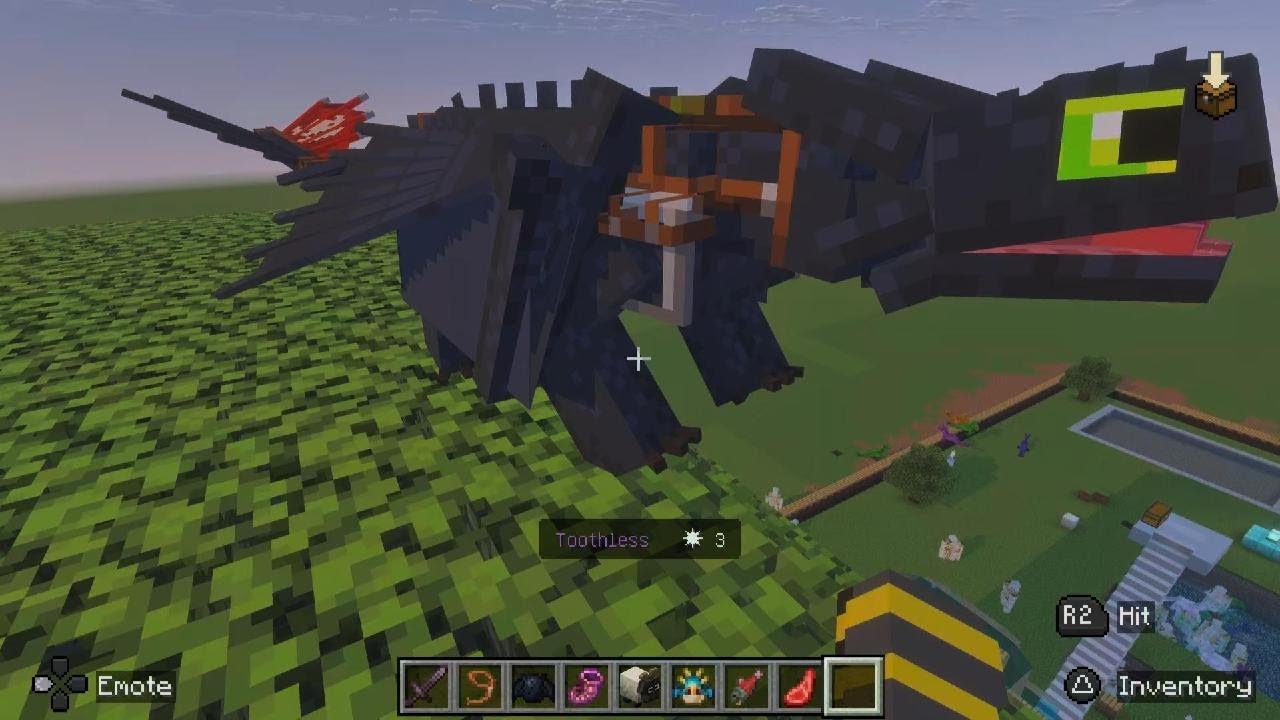 Toothless Build Easy Minecraft Playing with toothless {minecraft) - YouTube