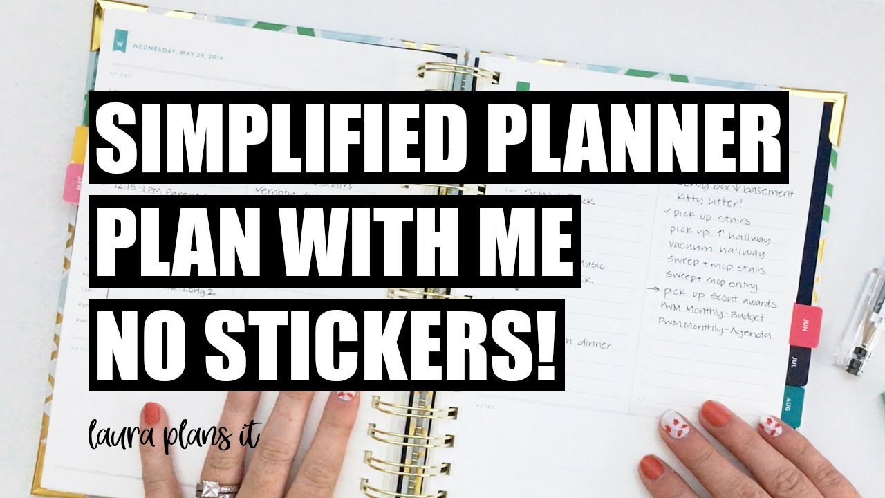 Simplified Planner Daily Plan With Me No Stickers! May 2019 YouTube
