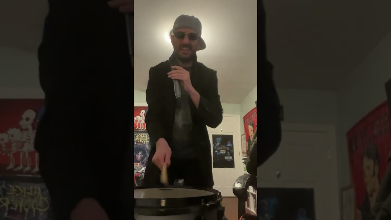 Crazy freestyle on the drums by the wolf
