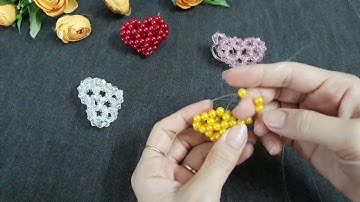 Beaded the heart as a key chain#열쇠 고리로 마음을 구슬로 장식#Kết cườm trái tim làm móc đeo chìa khóa#