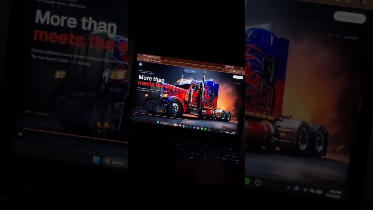 Building Optimus prime website using AI from scratch 🔥🔥#ai#coding  #3dwebsite #webdesign #shorts
