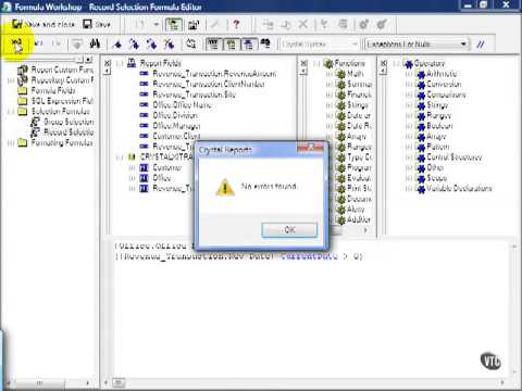 62 Crystal ReportsXI  Filtering Data    The Formula Editor for Select Expert