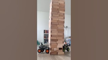 Demolition Chaos: Jenga Blocks Falling #monstertruck #legotechnic #toytruck #jenga #jengatower