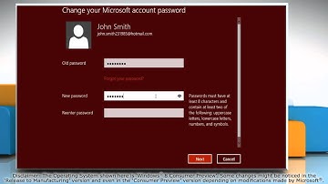 How to change the login password for a User Account in Windows® 8