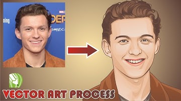 How to Create Vector Cartoon image of Tom Holland | CorelDraw Tutorial Speed Art
