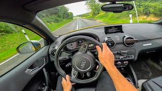 Audi S1 QUATTRO Rainy POV Drive Around Nürburgring  SOUND And Quattro Powerslides! + RS3 Chase