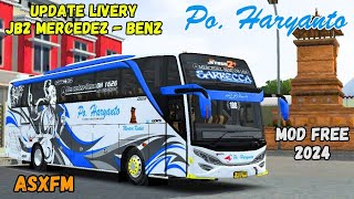 LIVERY PO HARYANTO SARRECCA MOD TERBARU JB2 MERCEDEZ-BENZ BY ASXFM | Bus Simulator Indonesia