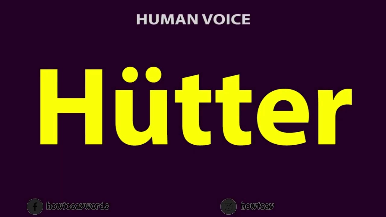 How To Pronounce Hutter - YouTube