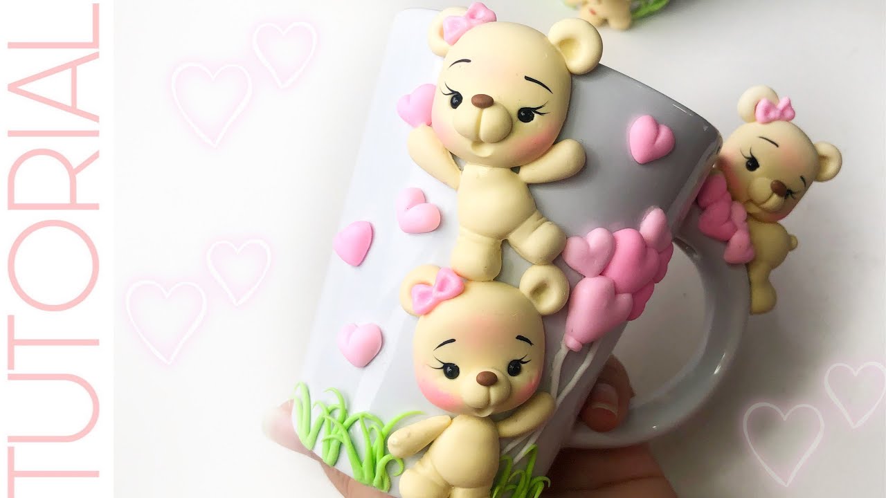 Caneca Decorada com Biscuit - Presente Criativo - Aplique Biscuit