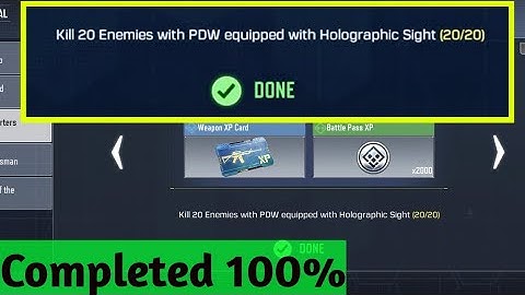 Kill 20 enemies with PDW equipped with Holographic Sight