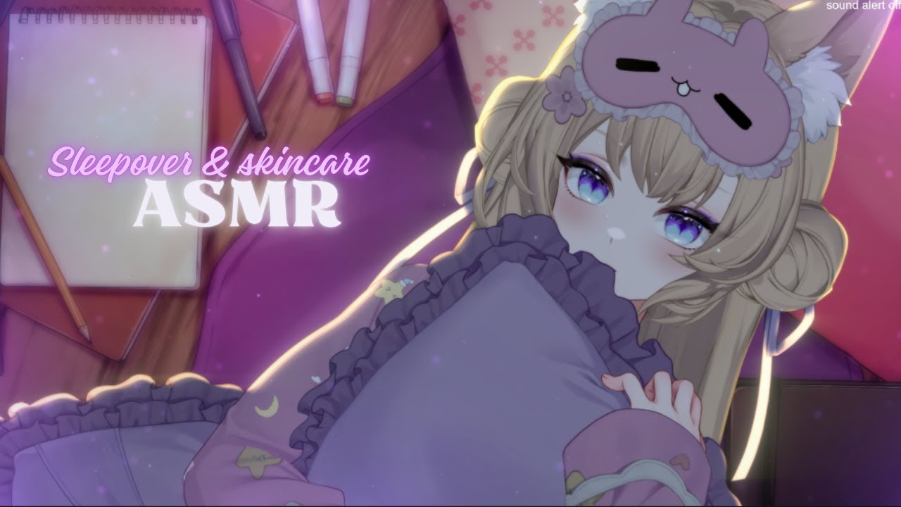 【ASMR Roleplay】Doing your skincare during our sleepover!