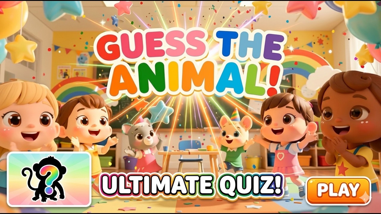 20 Animals for Kids, Guess the Animal Name Quiz, Fun English Vocabulary ...
