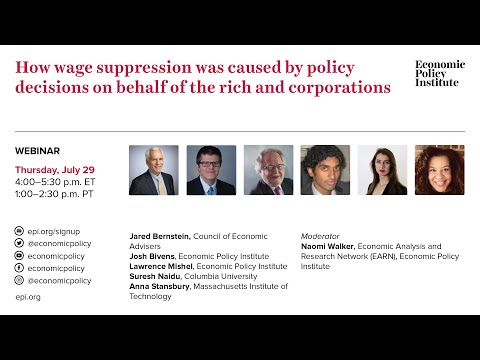 How wage suppression was caused by policy decisions made on behalf of the rich and corporations