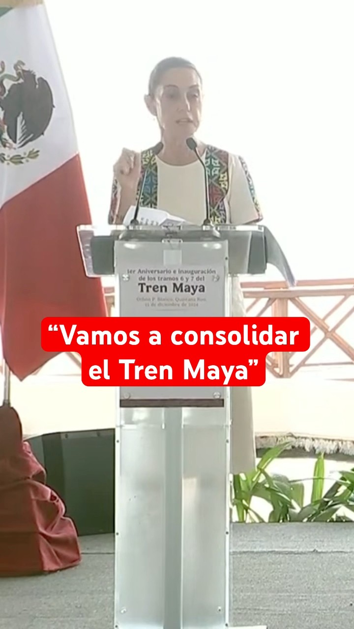 Sheinbaum reafirma planes de ampliación del Tren Maya como tren de carga #shorts