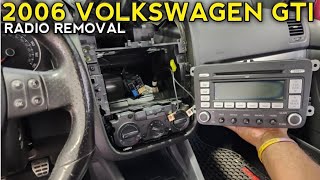 how to remove the factory radio from a 2006 VOLKSWAGEN GTI : radio removal replacement