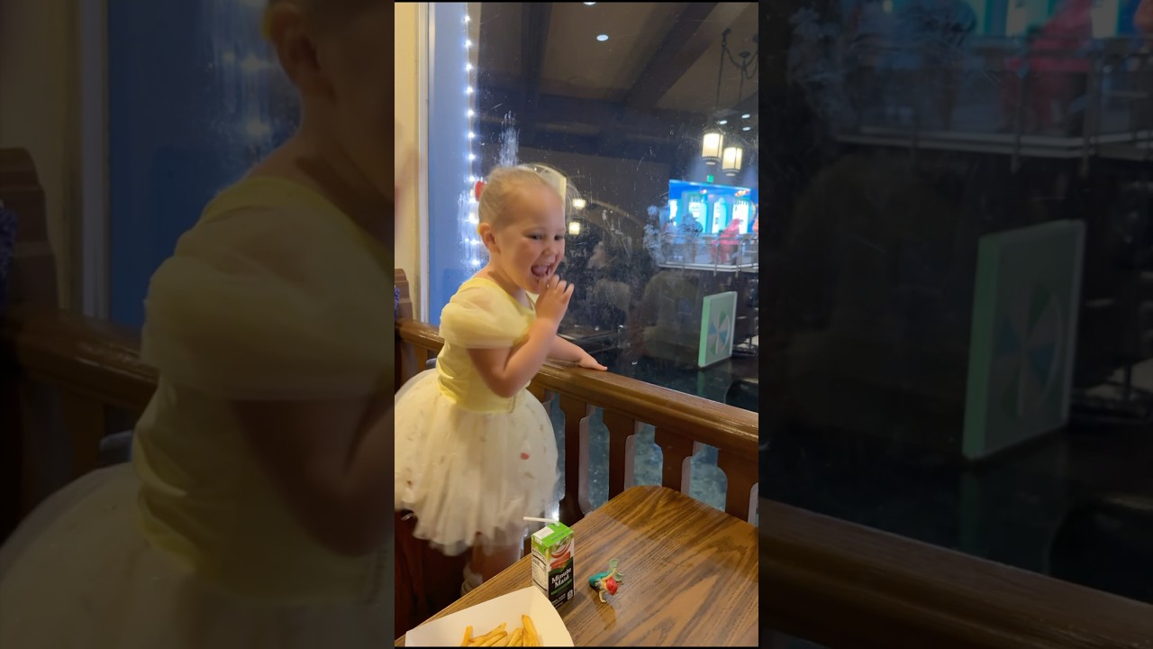 Belle welcomes all her guests to ‘It’s A Small World’ at Disney World ❤️ 👋