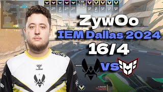 Vitality ZywOo (16/4) vs HEROIC (Dust2) @ IEM Dallas 2024 #cs2 #pov #demo