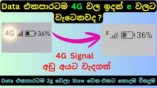ඩේටා 4G වල තියෙද්දී එකපාරටම E එකට වැටීම 4G Signal Problem Sinhala | Fix Data 4G Signal Low Problem