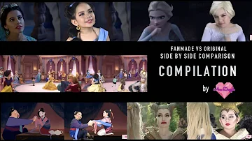 Compilation Side by Side Comparison Fanmade vs Disney Original by Ava Dazzle| Frozen 2, Mulan Disney