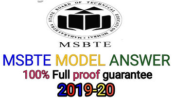 MSBTE summer 2019-20| download | model answer PDF file