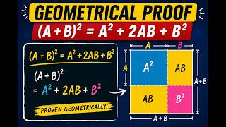 How to Prove (A+B)² = A² + 2AB + B² Geometrically | Visual Explanation