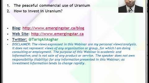 Tariq Ali Asghar Uranium peaceful uses 2012 04 30