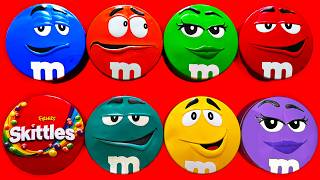 6 Minutes Satisfying With Asmr Unpacking Radiant Skittles And Chocolate M&Ms Candy From Funny Tins