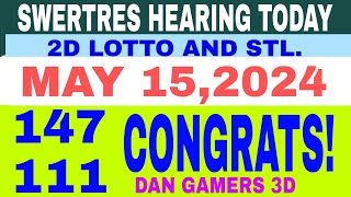 SWERTRES HEARING TODAY (MAY 15,2024) AND 2D LOTTO, STL HEARING HOT PAIRS LASTO ( CONGRATS 192 CODE )