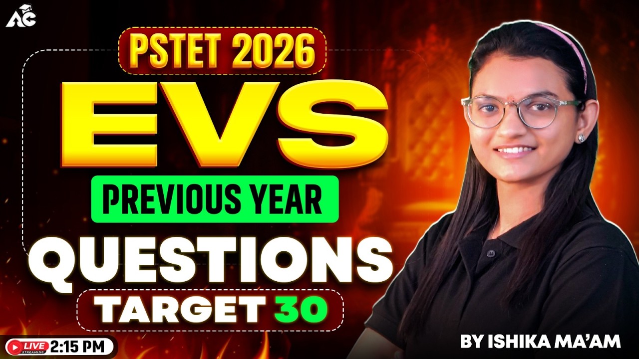 PSTET 2026 EVS | Previous Year Questions | Target 30 Marks | By Ishika Ma’am