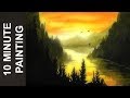 Painting a Forest Valley Sunset with Acrylics in 10 Minutes!