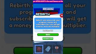 Youtuber tycoon 800 rebirths ☠️ || #roblox #youtubertycoon #minecraft #thanksforwatching #gaming ||