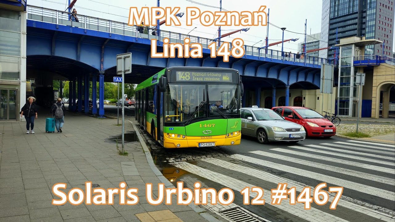 MPK Poznań | Linia 148 Port Lotniczy Ławica - Poznań Główny | Solaris Urbino 12 III #1467