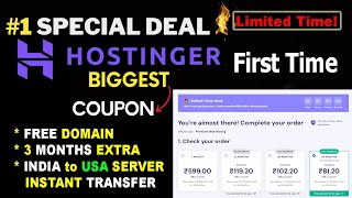 Hostinger Coupon Code 2025 | today best hosting promo code | Business web hosting with 97% Off