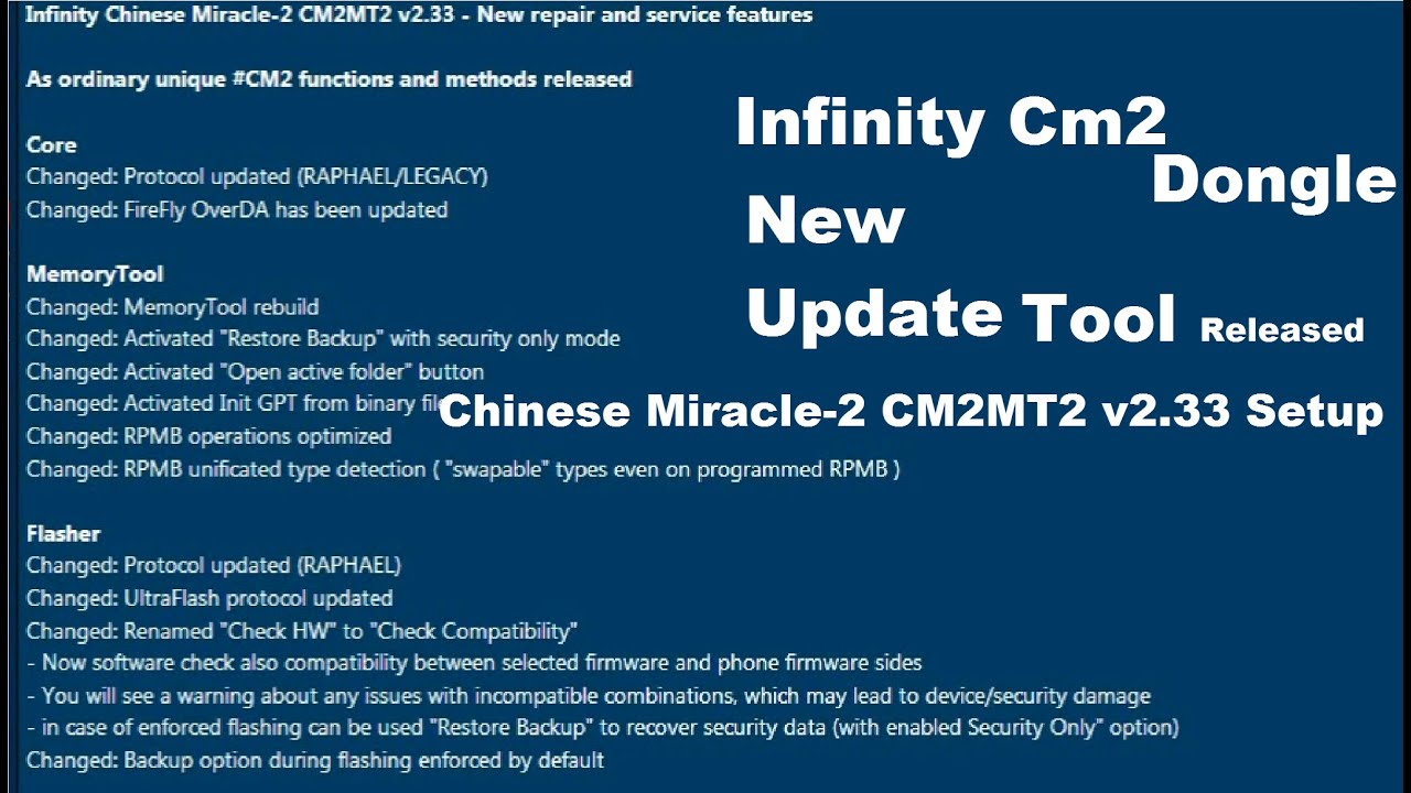 Infinity Cm2 New Update Chinese Miracle-2 CM2MT2 v2.33 - New repair and service features