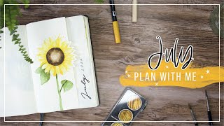 BULLET JOURNAL | Plan with me July sunflowers