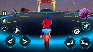 Super Hero Bike Mega Ramp Simulator - Extreme Motocross Dirt Bike Stunt Racing - Android Gameplay #4 screenshot 3