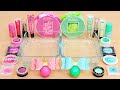 Pink vs Mint  - Mixing Makeup Eyeshadow Into Slime ASMR