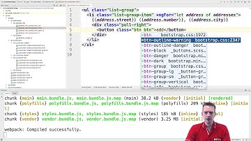 Building a Angular4+ Web App | S4P99 | Wrapping our list into bootstrap and adding some buttons