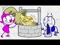 Pencilmate Loses his Shirt! -in- WELL OFF - Pencilmation Cartoons for Kids